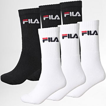 Fila - Lote de 6 pares de calcetines F9505 Negro Blanco