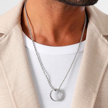 LBO - Collar Con Colgante Anillo Plata Negra