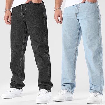 Jack And Jones - Juego de 2 vaqueros negros azules Eddie Baggy Jeans