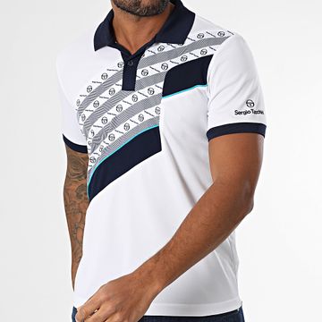 Sergio Tacchini - Polo de manga corta Spirale 40875 blanco azul marino