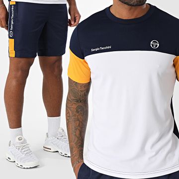 Sergio Tacchini - Prave Vebita Conjunto de camiseta y pantalón corto 024 40845 40815 Azul Blanco