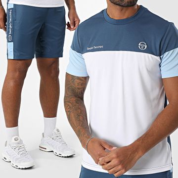 Sergio Tacchini - Prave Vebita Conjunto de camiseta y pantalón corto 024 40845 40815 Azul Blanco