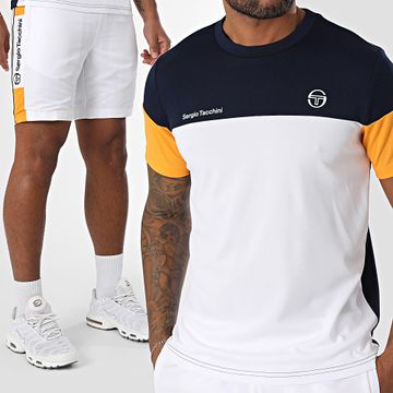 Sergio Tacchini - Prave Vebita Conjunto de camiseta y pantalón corto 024 40845 40815 Blanco Azul