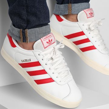 Adidas Originals - Gazelle JH5399 Core Blanco Mejor Escarlata Zapatillas Crew Blanco