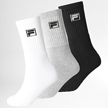 Fila - Lote de 3 pares de calcetines F9000 Negro Gris Blanco