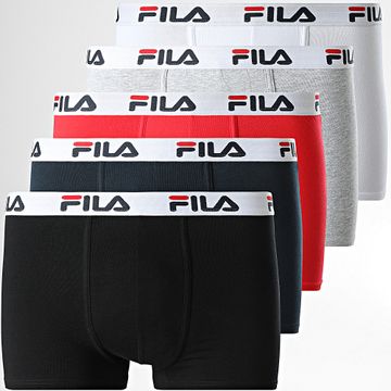 Fila - Set De 5 FU5016 Negro Gris Heather Blanco Rojo Navy Boxers