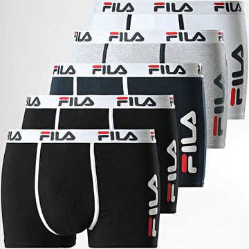Fila - Juego de 5 bóxers FU5040 Black White Grey Heather Navy