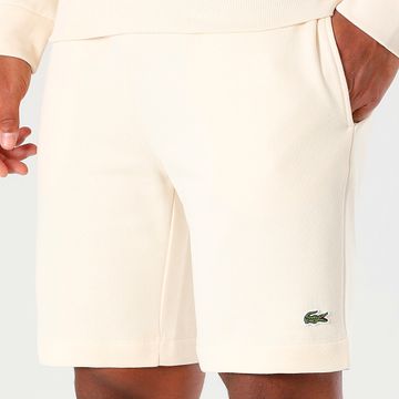 Lacoste - Pantalones cortos de jogging con logotipo bordado en cocodrilo beige