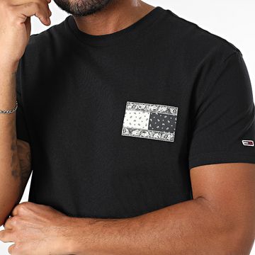 Tommy Jeans - Tee Shirt Regular Fit Paisley Flag 0774 Black Bandana