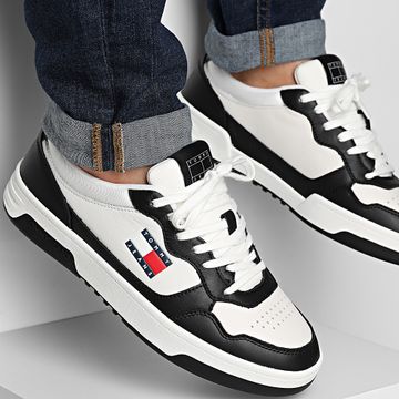 Tommy Jeans - Zapatillas Cupsole Leather Essential 1443 Crudo