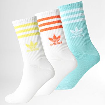 Adidas Originals - 3 Pares Calcetín JI9473 Blanco Azul Turquesa