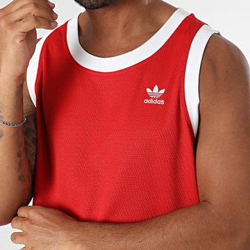 Adidas Originals - Camiseta de tirantes Mockeyelet JP1098 Rojo Blanco