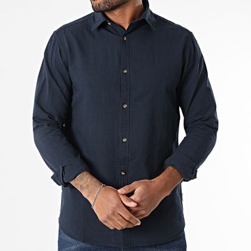 JJREBEL - Moss Sunny Camisa Manga Larga Azul Marino