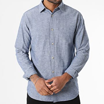 JJREBEL - Moss Sunny Camisa vaquera azul de manga larga