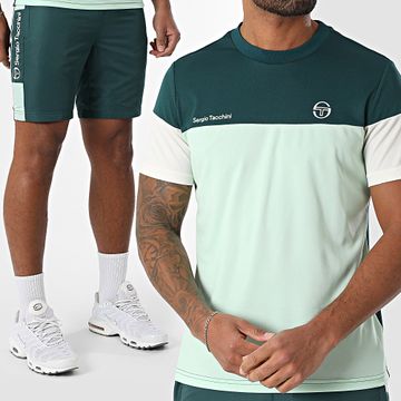 Sergio Tacchini - Conjunto de camiseta y pantalón corto Prave Vebita 024 40845 40815 Verde