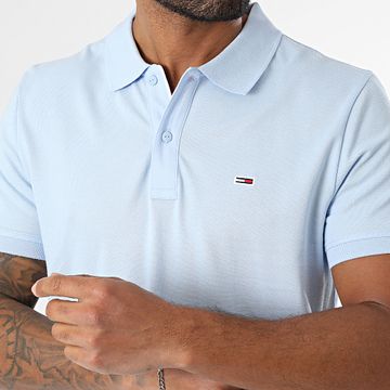 Tommy Jeans - Polo Manga Corta 0676 Slim Azul Claro