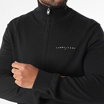 Tommy Jeans - Slim Linear Zipped Cardigan 1301 Negro