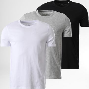 LBO - Lote de 3 camisetas regulares Negro Blanco Gris