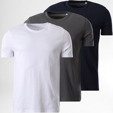 LBO - Lote de 3 camisetas regulares Blanco Carbón Azul Marino