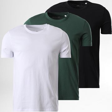 LBO - Lote de 3 Camisetas Regular Negro Blanco Verde Botella