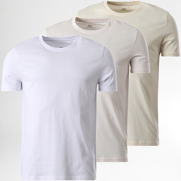 LBO - Lote de 3 camisetas regulares Blanco Beige