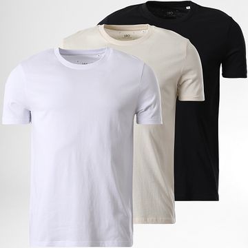 LBO - Lote de 3 camisetas regulares Negro Blanco Beige
