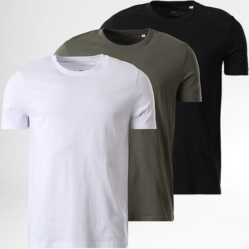 LBO - Lote de 3 Camisetas Regular Negro Blanco Verde Caqui