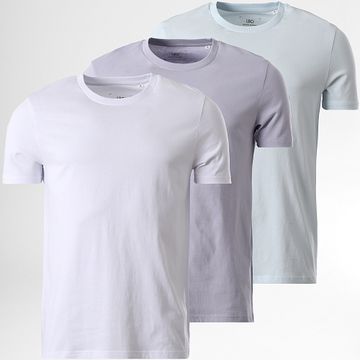 LBO - Lote de 3 camisetas regular azul claro blanco morado