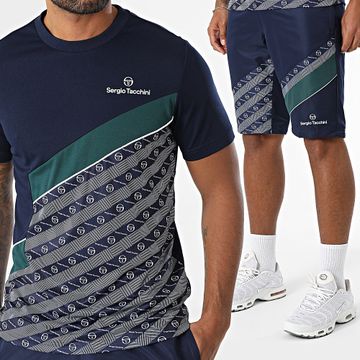 Sergio Tacchini - Spirale 40876 40877 Conjunto de camiseta y pantalón corto azul marino
