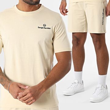 Sergio Tacchini - Conjunto de camiseta y pantalón corto Bold 024 Risiko 40851 41079 Beige