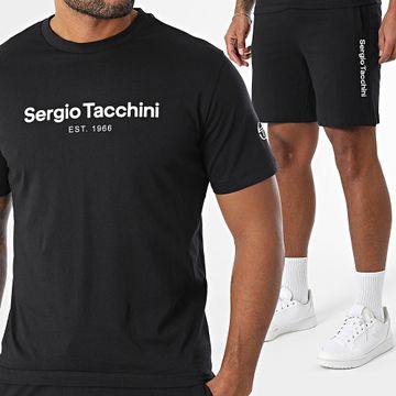 Sergio Tacchini - Conjunto de camiseta y pantalón corto Bold 024 Risiko 40853 41079 Negro