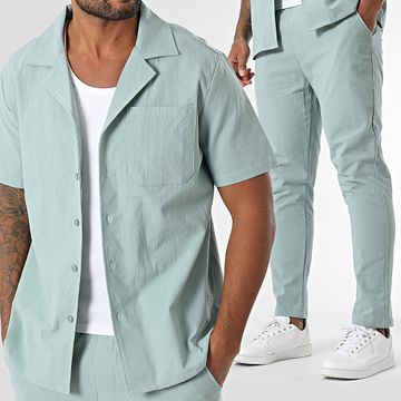 Zayne Paris  - Conjunto de camisa de manga corta y pantalón 098 Verde claro
