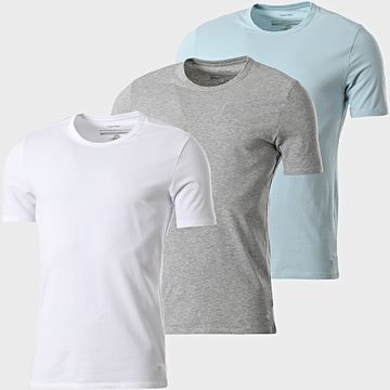 Calvin Klein - Juego De 3 Camisetas Slim 4185 Blanco Azul Claro Gris Brezo