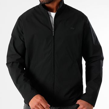 Lacoste - Chaqueta con cremallera y logotipo bordado en cocodrilo negro