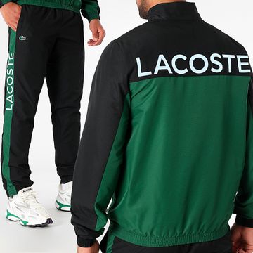 Lacoste - Chándal Logo Cocodrilo Negro Verde Oscuro
