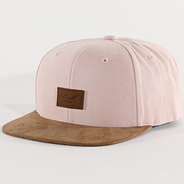 Reell Jeans - Gorra snapback de ante rosa claro camel