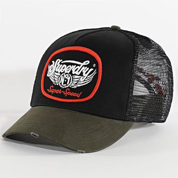 Superdry - Trucker Mesh Cap W9010176A Negro Verde Caqui