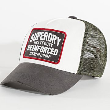 Superdry - Trucker Mesh Cap W9010176A Gris Blanco Verde Caqui