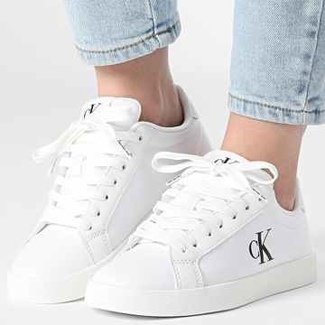 Calvin Klein - Zapatillas Mujer 3 Cupsole NY 1781 Triple Blanco Brillante
