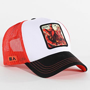 Capslab - Titan Trucker Cap Negro Blanco Naranja Oscuro
