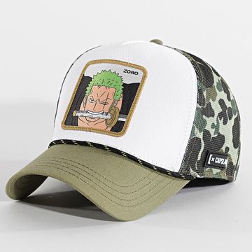 Capslab - Zoro Gorra Trucker Blanco Verde Caqui Camuflaje