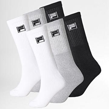 Fila - Lote de 6 pares de calcetines F9000 Negro Gris Blanco