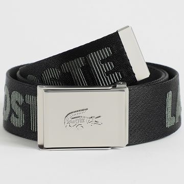 Lacoste - Placa para cinturón con logotipo bordado Negro