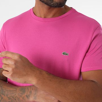 Lacoste - Camisa Logo Cocodrilo Bordada Regular Fit Fucsia
