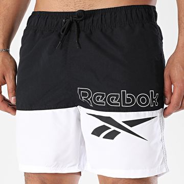 Reebok - L5-71081 Shorts de baño Negro Blanco
