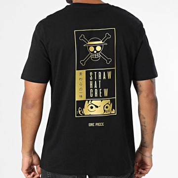 One Piece - Oversize Tee Shirt Large Label Negro Oro
