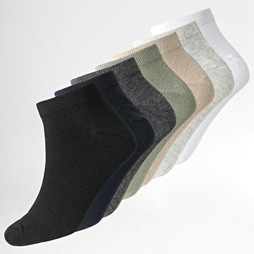 Jack And Jones - Lote de 7 pares de calcetines Fade Solid Grey Beige Green Khaki Navy