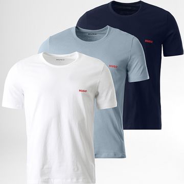 HUGO - Lote de 3 camisetas 50532811 Azul marino Blanco claro