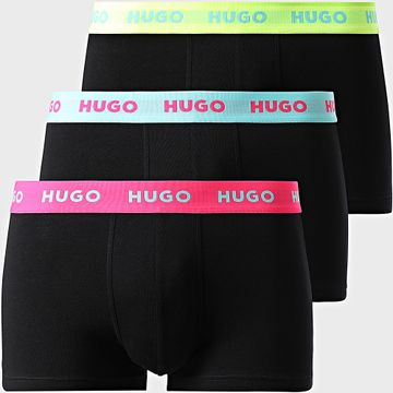 HUGO - Pack de 3 Boxers 50532611 Negro Azul Claro Rosa Fluo Amarillo Fluo