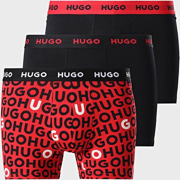 HUGO - Juego de 3 calzoncillos de diseño 50532559 Negro Rojo